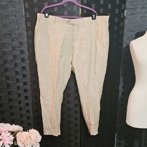 Joseph Abboud Joe Tan Linen Pants Size 46